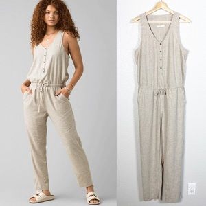 Prana Womens Nani Jumper Woven Hemp Blend Jumpsuit Size Medium